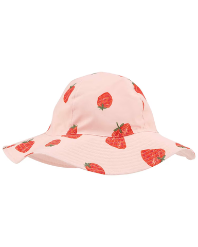 Chapéu infantil dupla face morangos rosa | Carter's