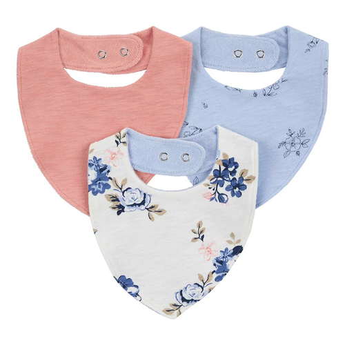 Kit babador bebê 3 peças floral com botões multicor | Carter's