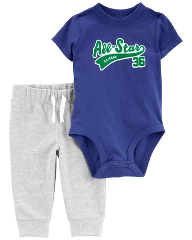 Conjunto longo bebê 2 peças all-star multicor | Carter's