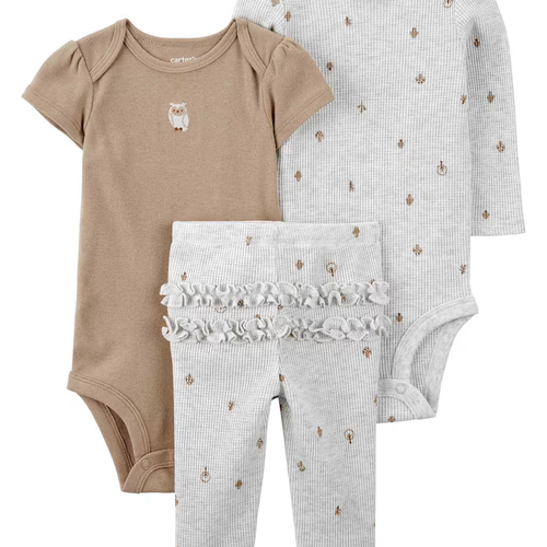 Conjunto longo bebê 3 peças coruja multicor | Carter's