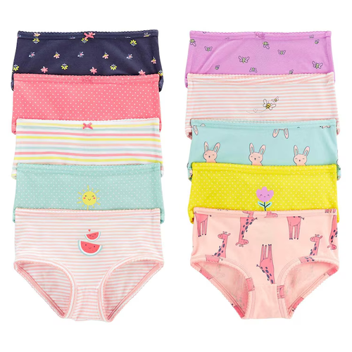 Kit calcinha infantil 10 peças estampadas rosa | Carter's