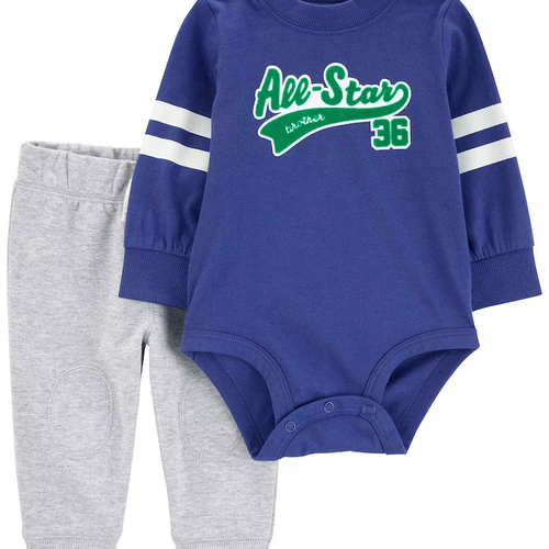 Conjunto longo bebê 2 peças all-star manga longa multicor | Carter's