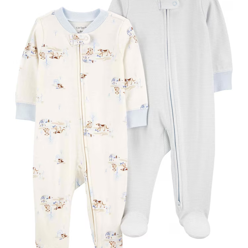 Kit macacão bebê 2 peças cachorro listras multicor | Carter's