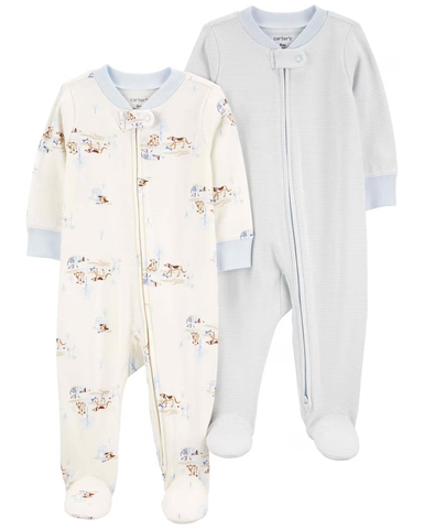 Kit macacão bebê 2 peças cachorro listras multicor | Carter's