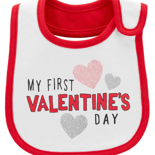Babador my first valentine's day cinza | Carter's