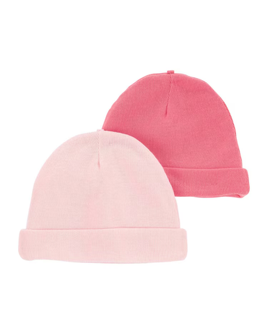 Kit Touca Bebê Carter's 2 Peças Rosa Claro/Rosa Pink Tam 0 a 3 Meses