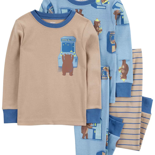 Pijama longo bebê 4 peças listrado fliperama multicor | Carter's