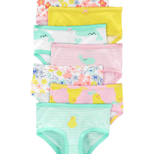 Kit calcinha infantil 7 peças estampas fofas rosa | Carter's