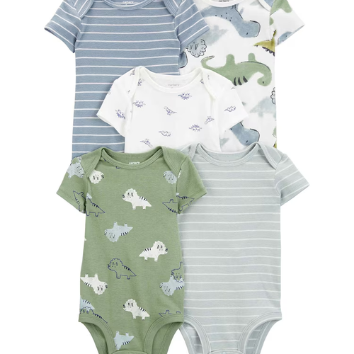 Kit body bebê 5 peças dinossauro listrado multicor | Carter's