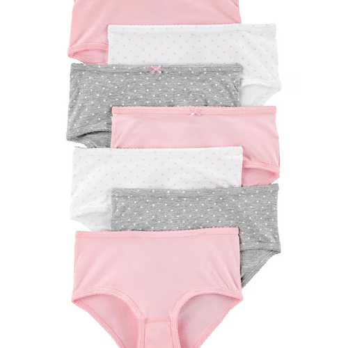 Kit Calcinha 7 Peças Carter's - Rosa/Cinza/Branco