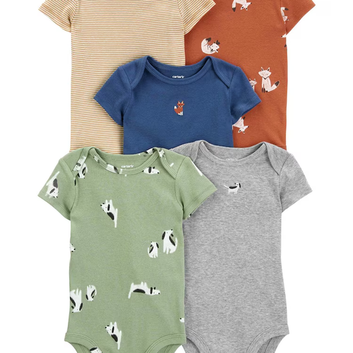 Kit body bebê 5 peças raposa multicor | Carter's