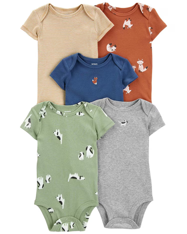 Kit body bebê 5 peças raposa multicor | Carter's