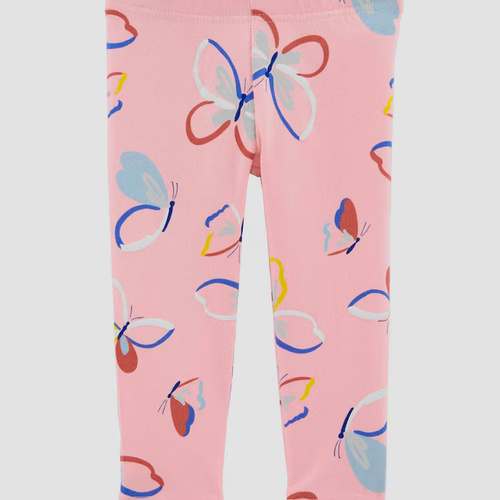 Calça legging infantil borboletas rosa | Carter's