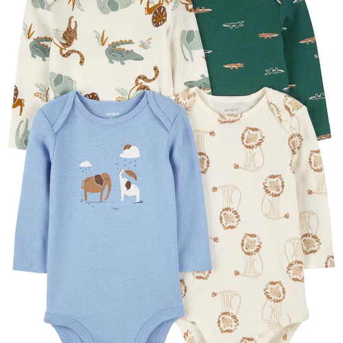 Kit body bebê 4 peças elefantes e jacaré multicor | Carter's