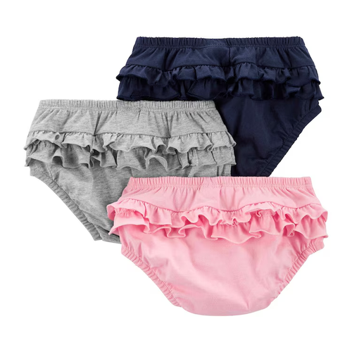 Kit Tapa Fralda Bebê Carter's 3 Peças Azul Marinho/Cinza Mescla/Rosa Claro Tam RN a 24 Meses