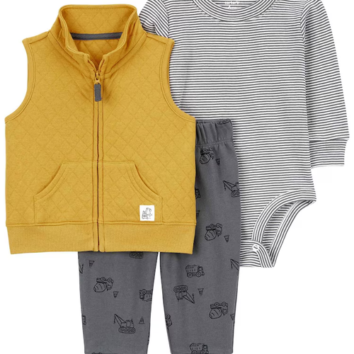 Conjunto longo bebê 3 peças caminhões multicor | Carter's