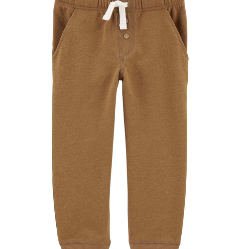 Calça de moletom infantil com botão marrom | Carter's