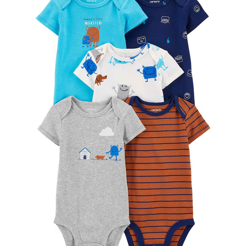 Kit body bebê 5 peças monstrinhos multicor | Carter's