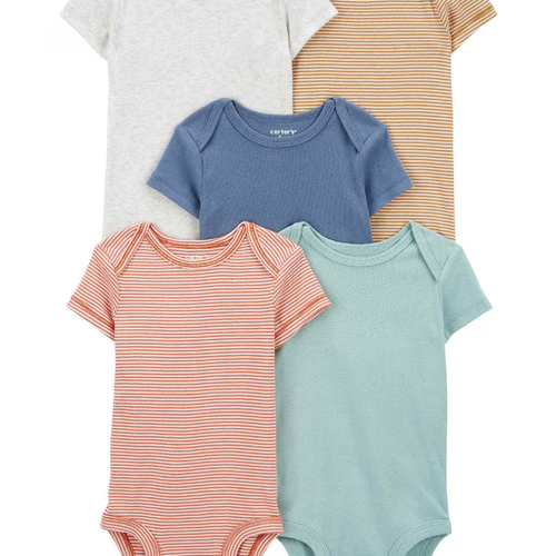 Kit body bebê 5 peças básico e listras multicor | Carter's