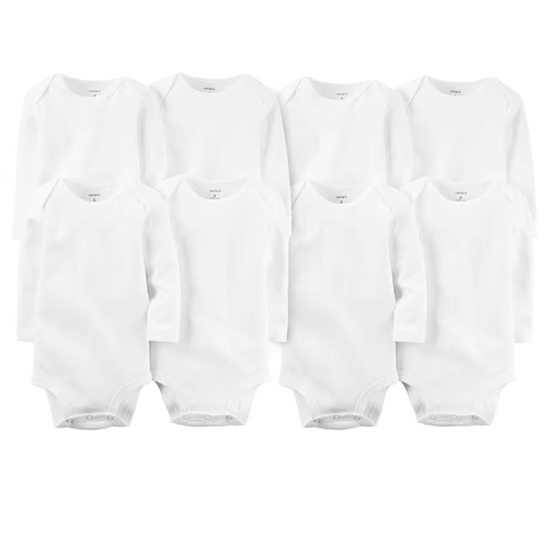 Kit body bebê 8 peças manga longa branco | Carter's