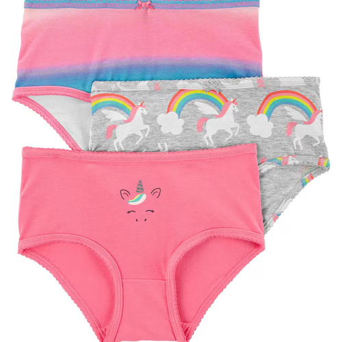 Kit calcinha infantil 3 peças happy unicorn rosa | Carter's