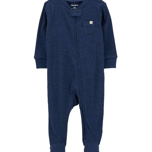 Macacão bebê canelado com bolsinho azul | Carter's