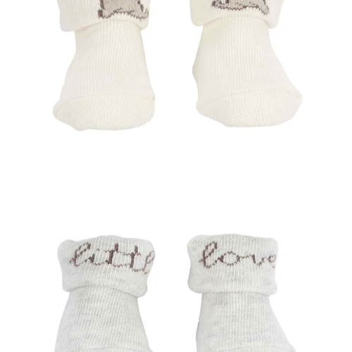 Kit meia bebê 2 pares elefante e lettering multicor | Carter's