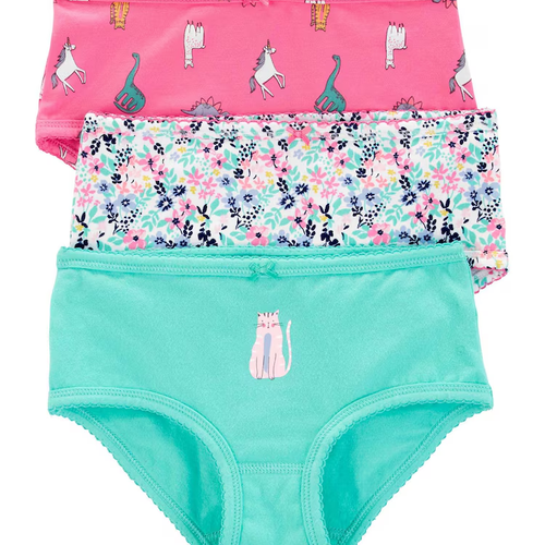 Kit calcinha infantil 3 peças gatinho rosa | Carter's