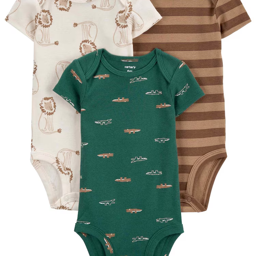 Kit body bebê 3 peças leão e jacaré multicor | Carter's
