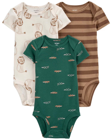 Kit body bebê 3 peças leão e jacaré multicor | Carter's