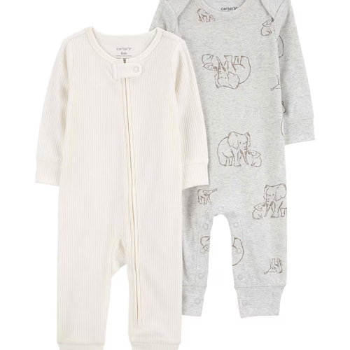 Kit macacão bebê 2 peças elefantes multicor | Carter's