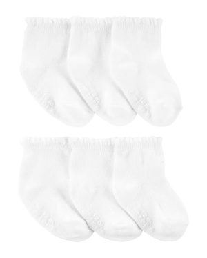 Kit Meia Infantil Carter´s 6 Pares Branco
