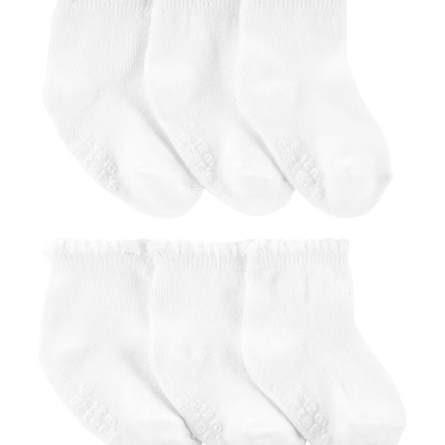 Kit Meia Infantil Carter´s 6 Pares Branco