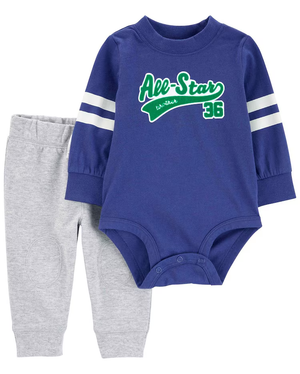 Conjunto longo bebê 2 peças all-star manga longa multicor | Carter's
