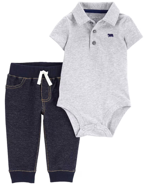 Conjunto longo bebê 2 peças urso multicor | Carter's