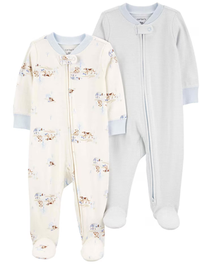 Kit macacão bebê 2 peças cachorro listras multicor | Carter's