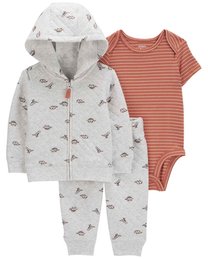 Conjunto longo de moletom bebê  3 peças dinossauros multicor | Carter's