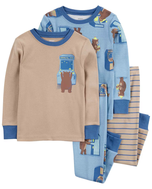 Pijama longo bebê 4 peças listrado fliperama multicor | Carter's