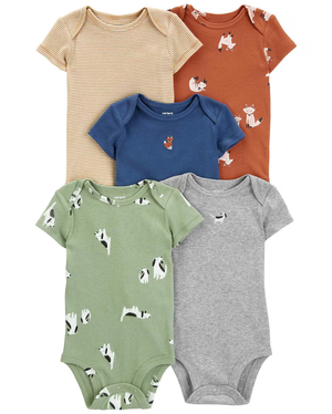 Kit body bebê 5 peças raposa multicor | Carter's