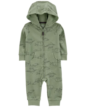 Macacão bebê com capuz dinossauros verde | Carter's