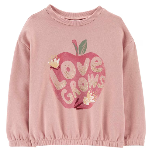 Blusa infantil manga longa maçã rosa | Carter's