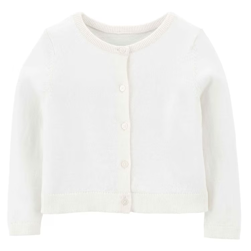 Cardigan Infantil Carter's Branco Tam 2 a 5