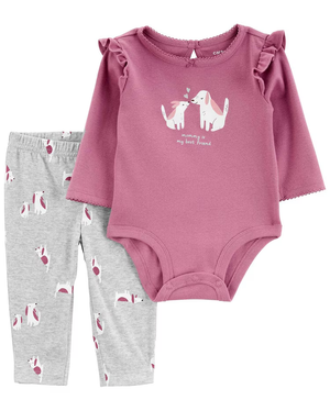 Conjunto longo bebê 2 peças amor de bichinhos multicor | Carter's