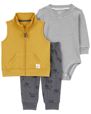 Conjunto longo bebê 3 peças caminhões multicor | Carter's