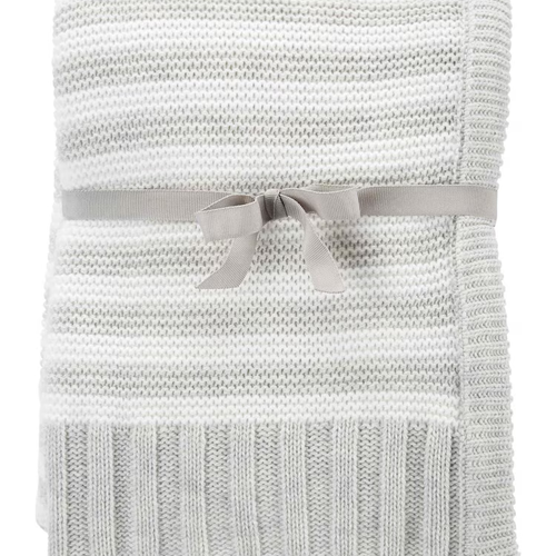 Manta bebê de tricot listrada branca | Carter's